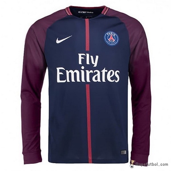 Camiseta Paris Saint Germain Replica Primera Ropa ML 2017/18 Azul